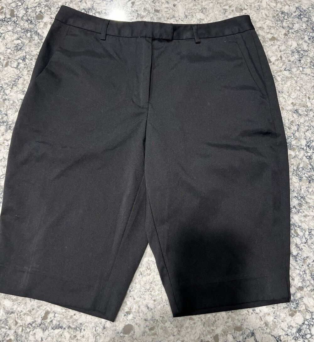 Talbots Shorts Womens Petites Size 8 Black Stretch Classic Pockets Bermuda